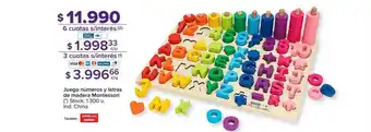 Carrefour Juego números y letras de madera montessori oferta