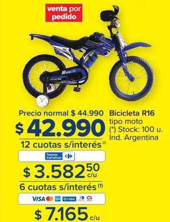 Carrefour Bicicleta r16 oferta