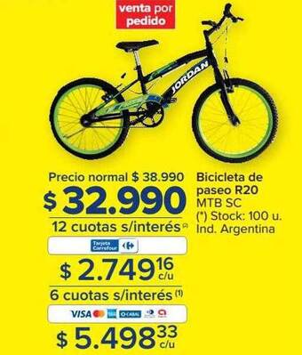 Carrefour Bicicleta de paseo r20 oferta