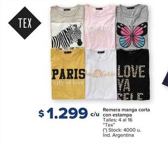 Carrefour Remera manga corta con estampa oferta