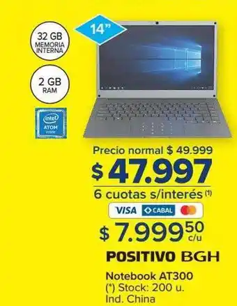 Carrefour Notebook at300 positivo bgh oferta