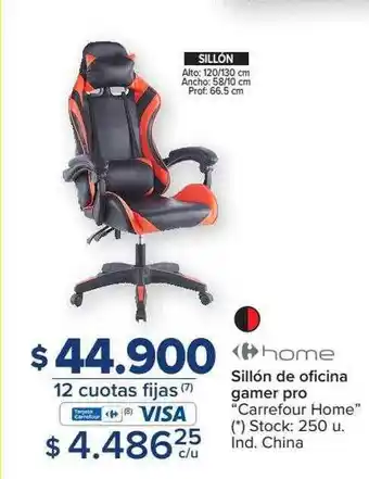 Carrefour Home sillón de oficina gamer pro oferta
