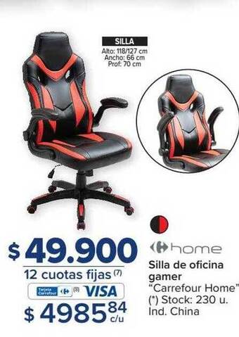 Carrefour Home silla de oficina gamer oferta