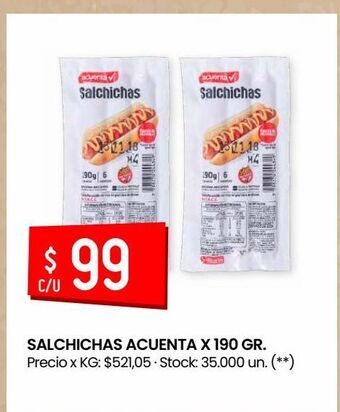 Changomas Salchichas acuenta x 190 gr. oferta