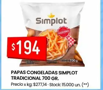 Changomas Papas congeladas simplot tradicional 700 gr. oferta