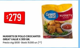 Changomas Nuggets de pollo crocantes great value x 300 gr. oferta