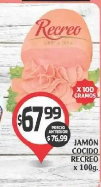 Jamón Cocido Recreo x 100 gramos