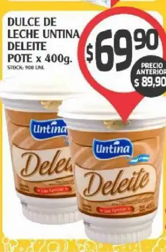 Supermercados Malambo Dulce De Leche Untina Deleite Pote x 400g oferta