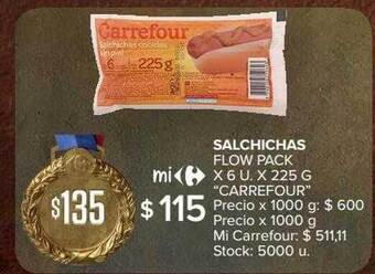 Carrefour Salchichas flow pack oferta