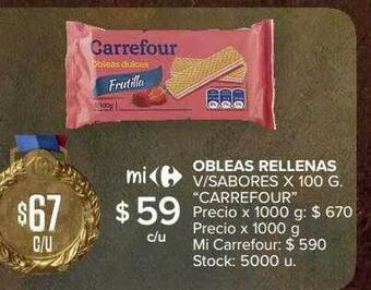 Carrefour Obleas rellenas oferta