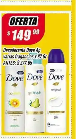 Supermercados Comodin Desodorante Dove Ap Varias Fragancias x 87gr oferta