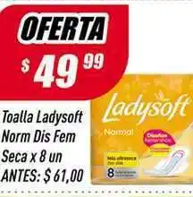 Supermercados Comodin Toalla Ladysoft Norm Dis Fem Seca x 8un oferta