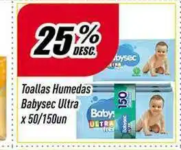 Supermercados Comodin Toallas Humedas Babysec Ultra x 50/150un oferta
