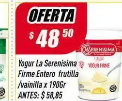 Supermercados Comodin Yogur La Serenisima Firme Enter Frutilla-Vainilla x 190gr oferta