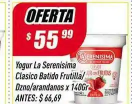 Supermercados Comodin Yogur La Serenisima Clasico Batido Frutilla-Dzno-Arandanos x 140gr oferta