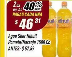 Supermercados Comodin Agua Sbor Nihuil Pomelo-Naranja 1500 Cc oferta