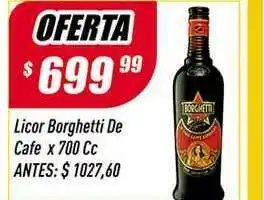 Supermercados Comodin Licor Borghetti De Cafe x 700cc oferta