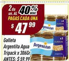 Supermercados Comodin Galleta Argentita Agua Tripack x 306gr oferta