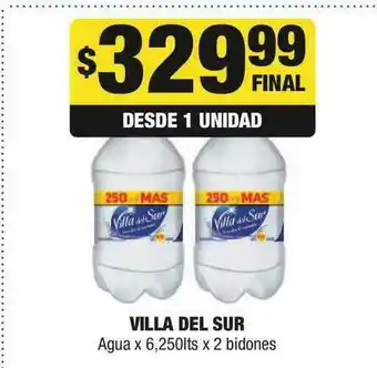 Maxi Ofertas Villa Del Sur Agua x 6,250lts x 2 bidones oferta