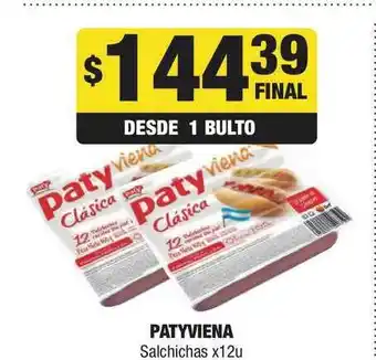 Maxi Ofertas Patyviena Salchichas x 12 u oferta