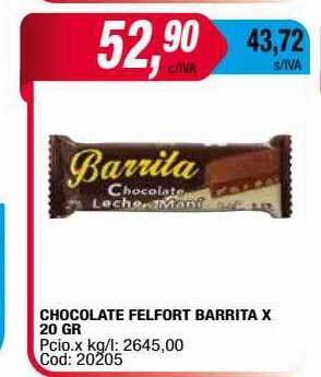 Maxiconsumo Chocolate felfort barrita oferta