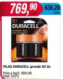 Maxiconsumo Pilas duracell grande d2 oferta