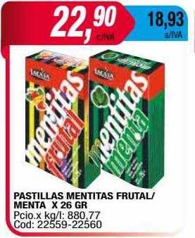 Maxiconsumo Pastillas mentitas frutal menta oferta