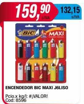 Maxiconsumo Encendedor bic maxi j6liso oferta