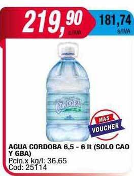 Maxiconsumo Agua cordoba oferta