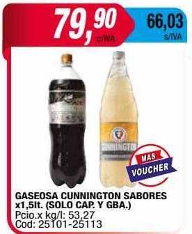 Maxiconsumo Gaseosa cunnington sabores oferta