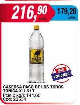 Gaseosa paso de los toros tonica