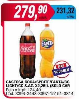 Maxiconsumo Gaseosa coca sprite fanta cc light cc s az oferta