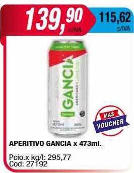 Maxiconsumo Aperitivo gancia oferta