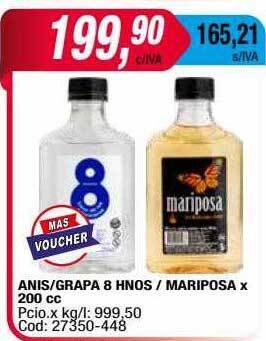 Maxiconsumo Anis grapa 8 hnos mariposa oferta