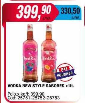 Maxiconsumo Vodka new style sabores oferta