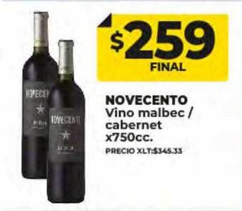 Supermayorista Vital Novecento vino malbec cabernet oferta
