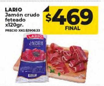 Supermayorista Vital Lario jamón crudo feteado oferta