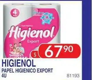 Masivos Higienol Papel Higienico Export 4u oferta