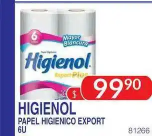Masivos Higienol Papel Higienico Export 6U oferta