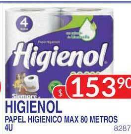 Masivos Higienol Papel Higienico Max 80 Metros 4U oferta