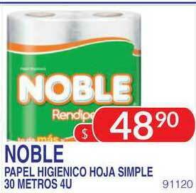 Masivos Noble Papel Higienico Hoja Simple 30 Metros 4U oferta