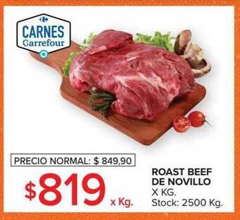Carrefour Market Roast beef de novillo x kg oferta