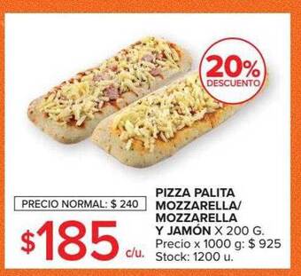 Carrefour Market Pizza palita mozzarella mozzarella y jamón 20% descuento oferta