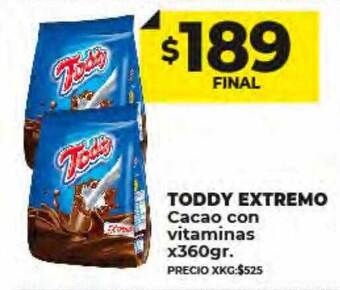 Supermayorista Vital Toddy extremo cacao con vitaminas oferta