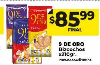 Supermayorista Vital 9 de oro bizcochos oferta