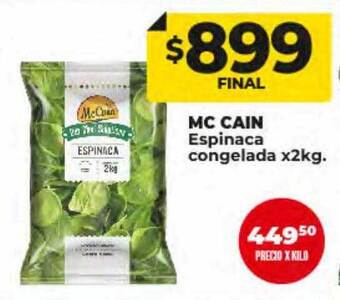 Supermayorista Vital Mc cain espinaca congelada oferta