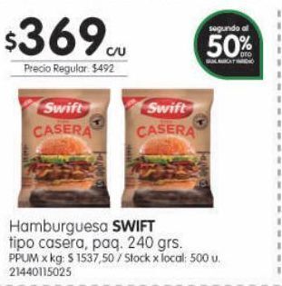 Jumbo Hamburguesa swift oferta