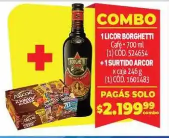 Makro Licor borghetti, surtido arcor oferta