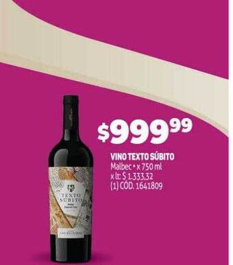 Makro Vino texto súbito oferta