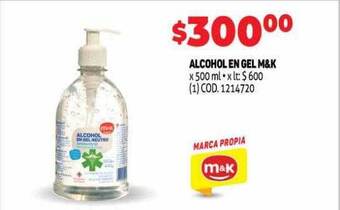 Makro Alcohol en gel m&k oferta
